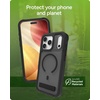 image:imageZAGG Rainier Case with Kickstand for iPhone 17 Pro Max  Gray Sandstone Graphene 22ft 7m Drop Protection Lanyard Attach Points MagSafe Wireless Charging Compatible 2Piece Design Phone CaseSmoke Black