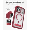 image:imageZAGG Rainier Case with Kickstand for iPhone 17 Pro Max  Gray Sandstone Graphene 22ft 7m Drop Protection Lanyard Attach Points MagSafe Wireless Charging Compatible 2Piece Design Phone CaseRed Black Cherry