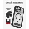 image:imageZAGG Rainier Case with Kickstand for iPhone 17 Pro Max  Gray Sandstone Graphene 22ft 7m Drop Protection Lanyard Attach Points MagSafe Wireless Charging Compatible 2Piece Design Phone CaseBlack