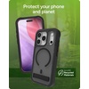 image:imageZAGG Rainier Case with Kickstand for iPhone 17 Pro Max  Gray Sandstone Graphene 22ft 7m Drop Protection Lanyard Attach Points MagSafe Wireless Charging Compatible 2Piece Design Phone CaseSmoke Black