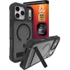 image:imageZAGG Rainier Case with Kickstand for iPhone 17 Pro Max  Gray Sandstone Graphene 22ft 7m Drop Protection Lanyard Attach Points MagSafe Wireless Charging Compatible 2Piece Design Phone CaseSmoke Black
