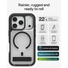 image:imageZAGG Rainier Case with Kickstand for iPhone 17 Pro Max  Gray Sandstone Graphene 22ft 7m Drop Protection Lanyard Attach Points MagSafe Wireless Charging Compatible 2Piece Design Phone CaseBlack