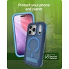 image:imageZAGG Rainier Case with Kickstand for iPhone 17 Pro Max  Gray Sandstone Graphene 22ft 7m Drop Protection Lanyard Attach Points MagSafe Wireless Charging Compatible 2Piece Design Phone CaseBlue Cobalt Horizon