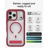 image:imageZAGG Rainier Case with Kickstand for iPhone 17 Pro Max  Gray Sandstone Graphene 22ft 7m Drop Protection Lanyard Attach Points MagSafe Wireless Charging Compatible 2Piece Design Phone CaseRed Black Cherry
