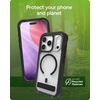 image:imageZAGG Rainier Case with Kickstand for iPhone 17 Pro Max  Gray Sandstone Graphene 22ft 7m Drop Protection Lanyard Attach Points MagSafe Wireless Charging Compatible 2Piece Design Phone CaseBlack