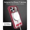 image:imageZAGG Rainier Case with Kickstand for iPhone 17 Pro Max  Gray Sandstone Graphene 22ft 7m Drop Protection Lanyard Attach Points MagSafe Wireless Charging Compatible 2Piece Design Phone CaseRed Black Cherry