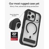 image:imageZAGG Rainier Case with Kickstand for iPhone 17 Pro Max  Gray Sandstone Graphene 22ft 7m Drop Protection Lanyard Attach Points MagSafe Wireless Charging Compatible 2Piece Design Phone CaseBlack
