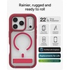 image:imageZAGG Rainier Case with Kickstand for iPhone 17 Pro Max  Gray Sandstone Graphene 22ft 7m Drop Protection Lanyard Attach Points MagSafe Wireless Charging Compatible 2Piece Design Phone CaseRed Black Cherry