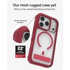 image:imageZAGG Rainier Case with Kickstand for iPhone 17 Pro Max  Gray Sandstone Graphene 22ft 7m Drop Protection Lanyard Attach Points MagSafe Wireless Charging Compatible 2Piece Design Phone CaseRed Black Cherry
