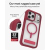 image:imageZAGG Rainier Case with Kickstand for iPhone 17 Pro Max  Green Sea Kelp Graphene 22ft 7m Drop Protection Lanyard Attach Points MagSafe Wireless Charging Compatible 2Piece Design Phone CaseRed Black Cherry