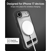 image:imageZAGG Rainier Case with Kickstand for iPhone 17 Pro Max  Green Sea Kelp Graphene 22ft 7m Drop Protection Lanyard Attach Points MagSafe Wireless Charging Compatible 2Piece Design Phone CaseBlack