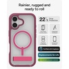 image:imageZAGG Rainier Case with Kickstand for iPhone 17 Pro Max  Green Sea Kelp Graphene 22ft 7m Drop Protection Lanyard Attach Points MagSafe Wireless Charging Compatible 2Piece Design Phone CaseRed Black Cherry