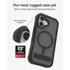 image:imageZAGG Rainier Case with Kickstand for iPhone 17 Pro Max  Green Sea Kelp Graphene 22ft 7m Drop Protection Lanyard Attach Points MagSafe Wireless Charging Compatible 2Piece Design Phone CaseSmoke Black