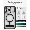 image:imageZAGG Rainier Case with Kickstand for iPhone 17 Pro Max  Green Sea Kelp Graphene 22ft 7m Drop Protection Lanyard Attach Points MagSafe Wireless Charging Compatible 2Piece Design Phone CaseBlack