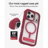 image:imageZAGG Rainier Case with Kickstand for iPhone 17 Pro Max  Green Sea Kelp Graphene 22ft 7m Drop Protection Lanyard Attach Points MagSafe Wireless Charging Compatible 2Piece Design Phone CaseRed Black Cherry