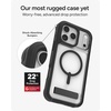 image:imageZAGG Rainier Case with Kickstand for iPhone 17 Pro Max  Green Sea Kelp Graphene 22ft 7m Drop Protection Lanyard Attach Points MagSafe Wireless Charging Compatible 2Piece Design Phone CaseBlack