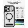 image:imageZAGG Rainier Case with Kickstand for iPhone 17 Pro Max  Green Sea Kelp Graphene 22ft 7m Drop Protection Lanyard Attach Points MagSafe Wireless Charging Compatible 2Piece Design Phone CaseBlack