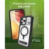 image:imageZAGG Rainier Case with Kickstand for iPhone 17 Pro Max  Green Sea Kelp Graphene 22ft 7m Drop Protection Lanyard Attach Points MagSafe Wireless Charging Compatible 2Piece Design Phone CaseBlack