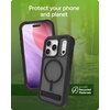 image:imageZAGG Rainier Case with Kickstand for iPhone 17 Pro Max  Green Sea Kelp Graphene 22ft 7m Drop Protection Lanyard Attach Points MagSafe Wireless Charging Compatible 2Piece Design Phone CaseSmoke Black