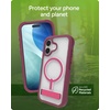 image:imageZAGG Rainier Case with Kickstand for iPhone 17 Pro Max  Green Sea Kelp Graphene 22ft 7m Drop Protection Lanyard Attach Points MagSafe Wireless Charging Compatible 2Piece Design Phone CaseRed Black Cherry