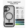 image:imageZAGG Rainier Case with Kickstand for iPhone 17 Pro Max  Green Sea Kelp Graphene 22ft 7m Drop Protection Lanyard Attach Points MagSafe Wireless Charging Compatible 2Piece Design Phone CaseBlack