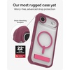 image:imageZAGG Rainier Case with Kickstand for iPhone 17 Pro Max  Green Sea Kelp Graphene 22ft 7m Drop Protection Lanyard Attach Points MagSafe Wireless Charging Compatible 2Piece Design Phone CaseRed Black Cherry