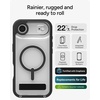 image:imageZAGG Rainier Case with Kickstand for iPhone 17 Pro Max  Green Sea Kelp Graphene 22ft 7m Drop Protection Lanyard Attach Points MagSafe Wireless Charging Compatible 2Piece Design Phone CaseBlack
