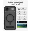 image:imageZAGG Rainier Case with Kickstand for iPhone 17 Pro Max  Green Sea Kelp Graphene 22ft 7m Drop Protection Lanyard Attach Points MagSafe Wireless Charging Compatible 2Piece Design Phone CaseSmoke Black