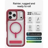 image:imageZAGG Rainier Case with Kickstand for iPhone 17 Pro Max  Green Sea Kelp Graphene 22ft 7m Drop Protection Lanyard Attach Points MagSafe Wireless Charging Compatible 2Piece Design Phone CaseRed Black Cherry