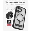 image:imageZAGG Rainier Case with Kickstand for iPhone 17 Pro Max  Green Sea Kelp Graphene 22ft 7m Drop Protection Lanyard Attach Points MagSafe Wireless Charging Compatible 2Piece Design Phone CaseBlack