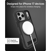 image:imageZAGG Rainier Case with Kickstand for iPhone 17 Pro Max  Green Sea Kelp Graphene 22ft 7m Drop Protection Lanyard Attach Points MagSafe Wireless Charging Compatible 2Piece Design Phone CaseSmoke Black