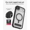 image:imageZAGG Rainier Case with Kickstand for iPhone 17 Pro Max  Green Sea Kelp Graphene 22ft 7m Drop Protection Lanyard Attach Points MagSafe Wireless Charging Compatible 2Piece Design Phone CaseBlack
