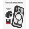 image:imageZAGG Rainier Case with Kickstand for iPhone 17 Pro Max  Green Sea Kelp Graphene 22ft 7m Drop Protection Lanyard Attach Points MagSafe Wireless Charging Compatible 2Piece Design Phone CaseBlack