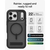 image:imageZAGG Rainier Case with Kickstand for iPhone 17 Pro Max  Green Sea Kelp Graphene 22ft 7m Drop Protection Lanyard Attach Points MagSafe Wireless Charging Compatible 2Piece Design Phone CaseSmoke Black