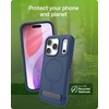 image:imageZAGG Sedona Snap Case with Kickstand for iPhone 17 Pro  Pitch Black Drop Protection 13ft4m MultiLayer Protection with Camera Button MagSafe Phone Case with ImpactAbsorbing BumpersNavy Blue
