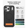 image:imageZAGG Sedona Snap Case with Kickstand for iPhone 17 Pro  Pitch Black Drop Protection 13ft4m MultiLayer Protection with Camera Button MagSafe Phone Case with ImpactAbsorbing BumpersFlood Black