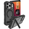 image:imageZAGG Rainier Case with Kickstand for iPhone 17 Pro Max  Gray Sandstone Graphene 22ft 7m Drop Protection Lanyard Attach Points MagSafe Wireless Charging Compatible 2Piece Design Phone CaseSmoke Black