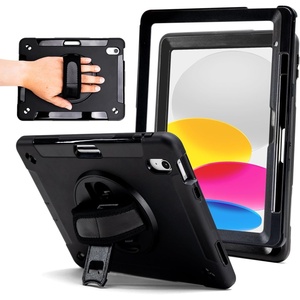 image:imageZAGG Rugged Tablet Case for iPad Air 13 M5 M4 M3 M2  Protective 360 Rotating Hand Strap Integrated Kickstand DropProof Ideal for Business Warehouse and Field Use BlackiPad 109 10th Gen
