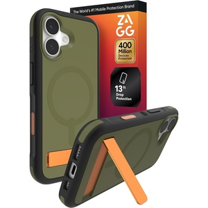 image:imageZAGG Sedona Snap Case with Kickstand for iPhone 17 Pro  Pitch Black Drop Protection 13ft4m MultiLayer Protection with Camera Button MagSafe Phone Case with ImpactAbsorbing BumpersGreen Sea Kelp