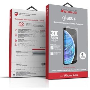 image:imageZAGG InvisibleShield Glass Screen Protector  HD Tempered Glass for iPhone XSX  Impact amp Scratch Protection  Easy to Apply Tools Included  2 PACK
