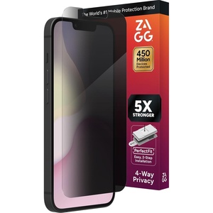 image:imageZAGG Privacy XTR Screen Protector for iPhone 17 Pro Max  4Way Privacy FullScreen Filter 5X Stronger FingerprintResistant Tempered Glass Smooth Feel Easy TwoStep InstallationiPhone 17e 16e 14 13 13 Pro