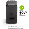 image:imageMophie GaN 60W USB C Charger Block with USB A Port  Fast Wall Charger for iPhone iPad Google Pixel Samsung Galaxy MacBook Pro Laptops and More  Compact Foldable Prongs EcoFriendly Black60W
