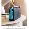 image:imageZAGG Gear4 Kita Grip 360 Slim Case amp Screen Protector for Nintendo Switch  Clear Protective Case Grey Grips Kickstand Dock Compatible D3O Protection Tempered Glass Screen ProtectorGrey