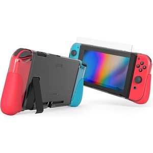image:imageZAGG Gear4 Kita Grip 360 Slim Case amp Screen Protector for Nintendo Switch  Clear Protective Case Grey Grips Kickstand Dock Compatible D3O Protection Tempered Glass Screen ProtectorGrey