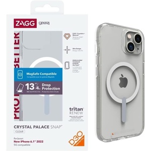 image:imageGEAR4 ZAGG Crystal Palace Snap iPhone 1413 Case  Clear iPhone Case D30 Drop Protection 13ft4m AntiYellowing Properties EdgetoEdge Protection Magsafe CompatibleCrystal Palace Snap