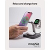 image:imageMophie 3in1 Wireless Charging Stand  Qi2Certified MagSafe Charger for iPhone Apple Watch amp AirPods  Fast Charging Station with Adjustable Phone Stand amp Cable Management  Up to 15W Power WhiteBlack