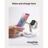 image:imageMophie 3in1 Wireless Charging Stand  Qi2Certified MagSafe Charger for iPhone Apple Watch amp AirPods  Fast Charging Station with Adjustable Phone Stand amp Cable Management  Up to 15W Power WhiteWhite