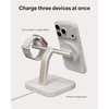 image:imageMophie 3in1 Wireless Charging Stand  Qi2Certified MagSafe Charger for iPhone Apple Watch amp AirPods  Fast Charging Station with Adjustable Phone Stand amp Cable Management  Up to 15W Power WhiteWhite