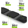 image:imagemophie Wireless 3 in 1 Travel Magnetic Wireless Charging Station Multiple Devices Compatible with Apple iPhones Google Samsung Devices AirPods BYO Watch Charger Watch Charger not IncludedCharging Station