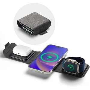 image:imageMophie 3in1 Travel Charger with MagSafe  Portable Wireless Charging Hub Compatible wiPhone 171615141312 Series Apple Watch Series 11 to 1 amp Ultra AirPods Pro3rd Gen Cherry Blossom PinkBlack